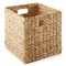 Set of 4 Hyacinth Storage Cubes, 10.5" Wicker Basket Bins for Shelves, Natural